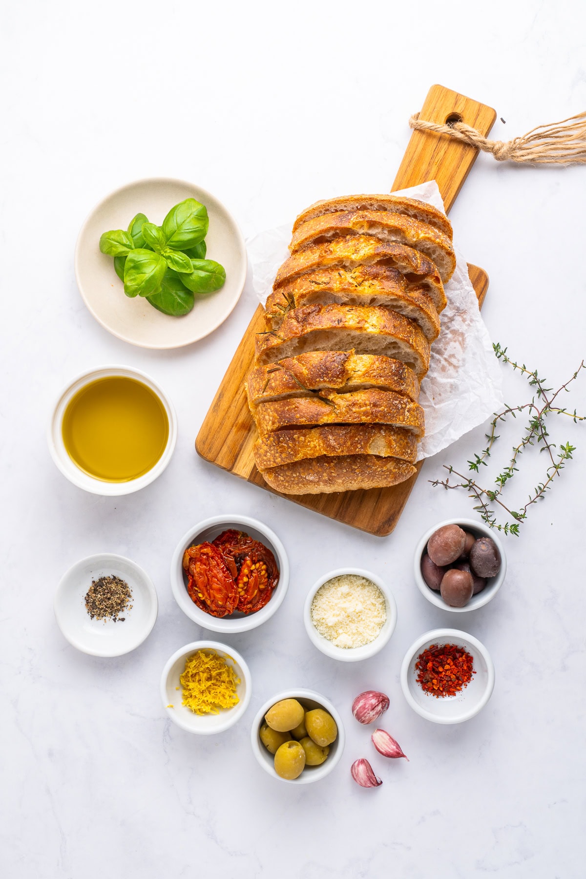Bread dipping oil ingredients.
