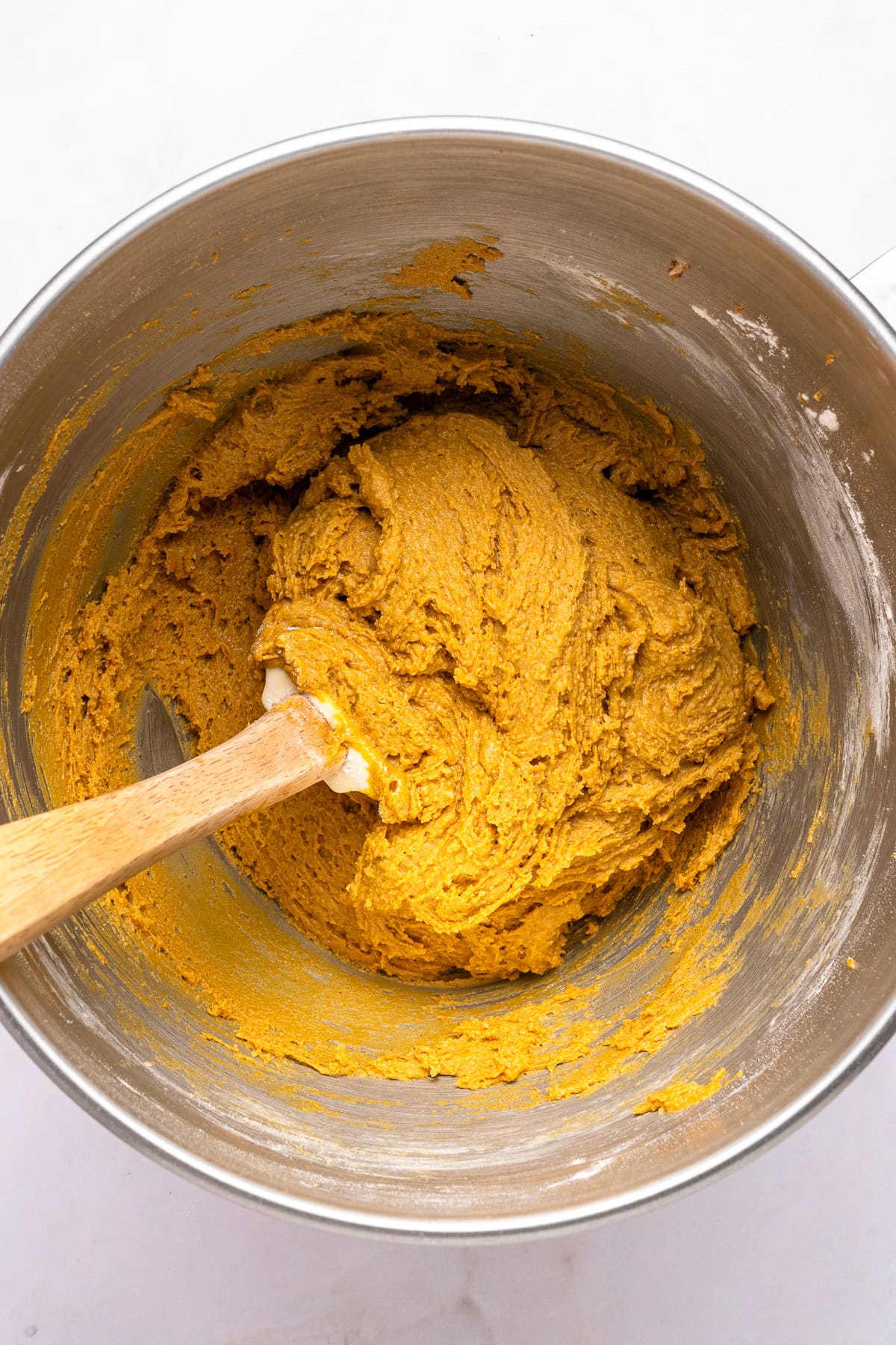 Cookie dough in a bowl.