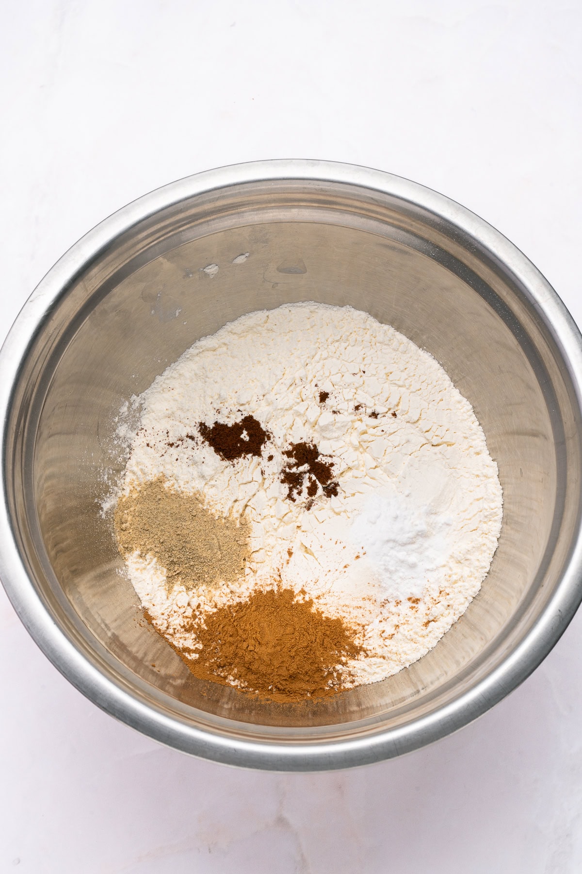 Mixing dry ingredients.