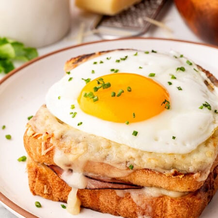 Croque Madame on a plate.