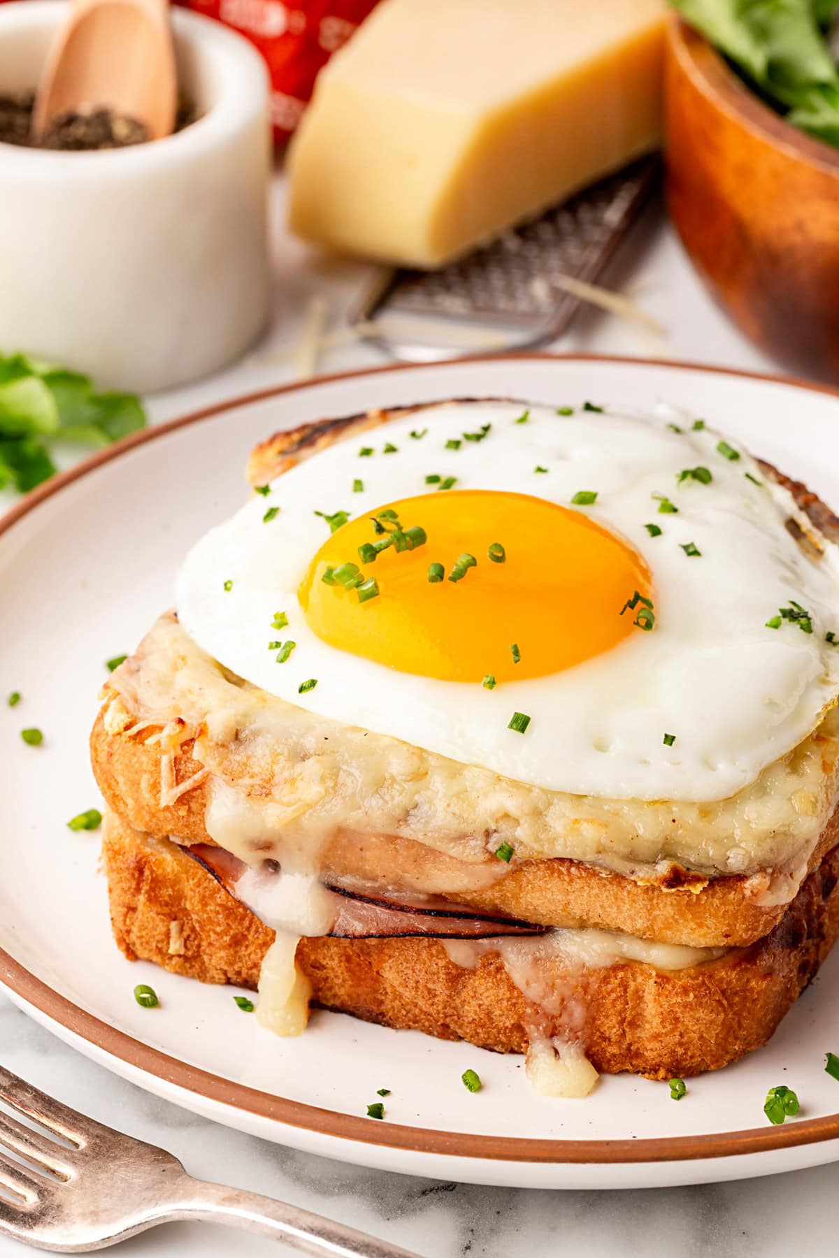 Croque Madame Recipe served up.  