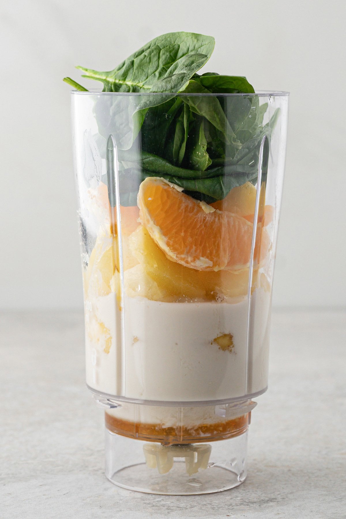 Adding spinach and basil. 