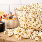 Herbed Popcorn in a glass bowl.