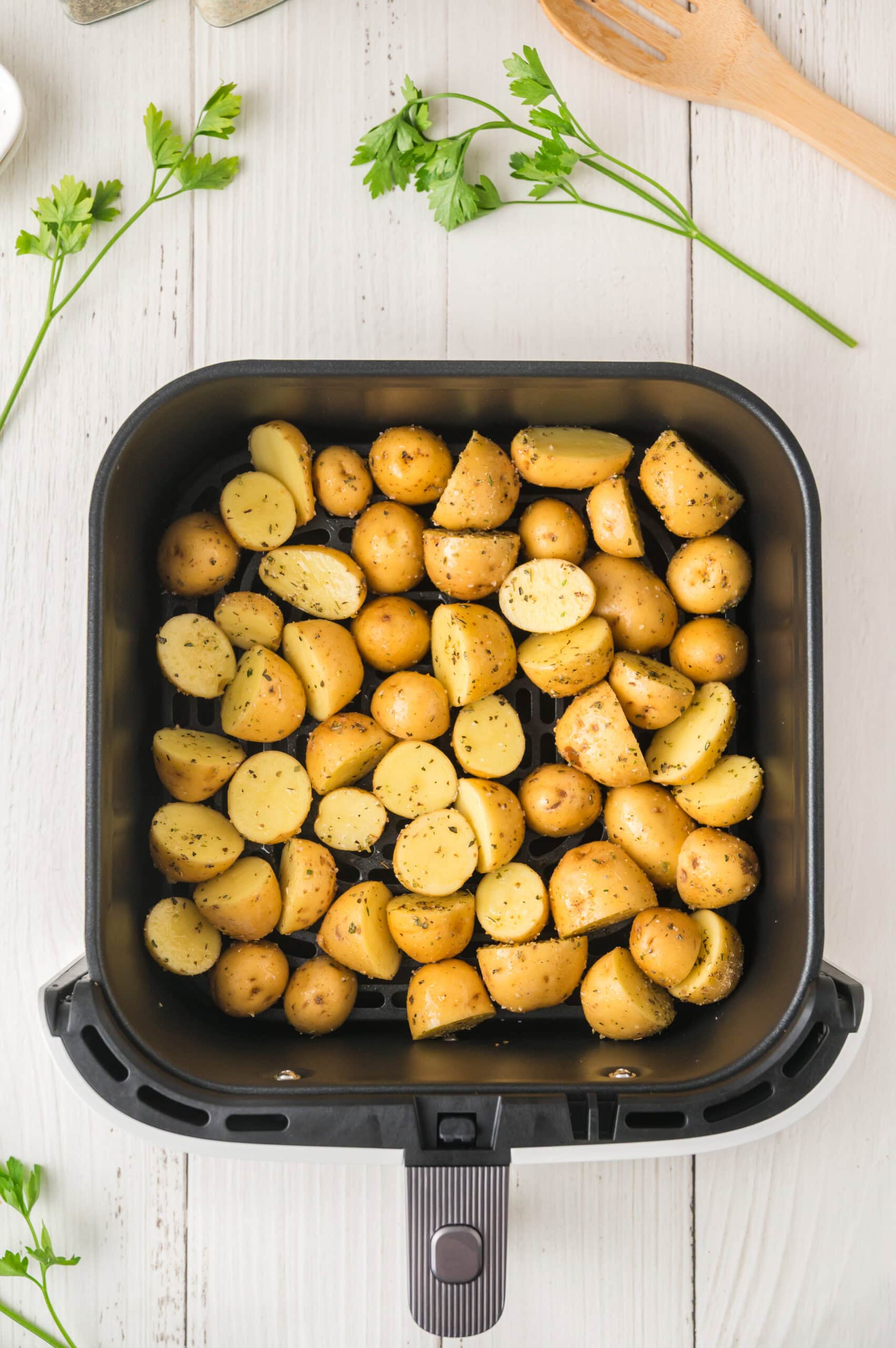 Added to an air fryer. 