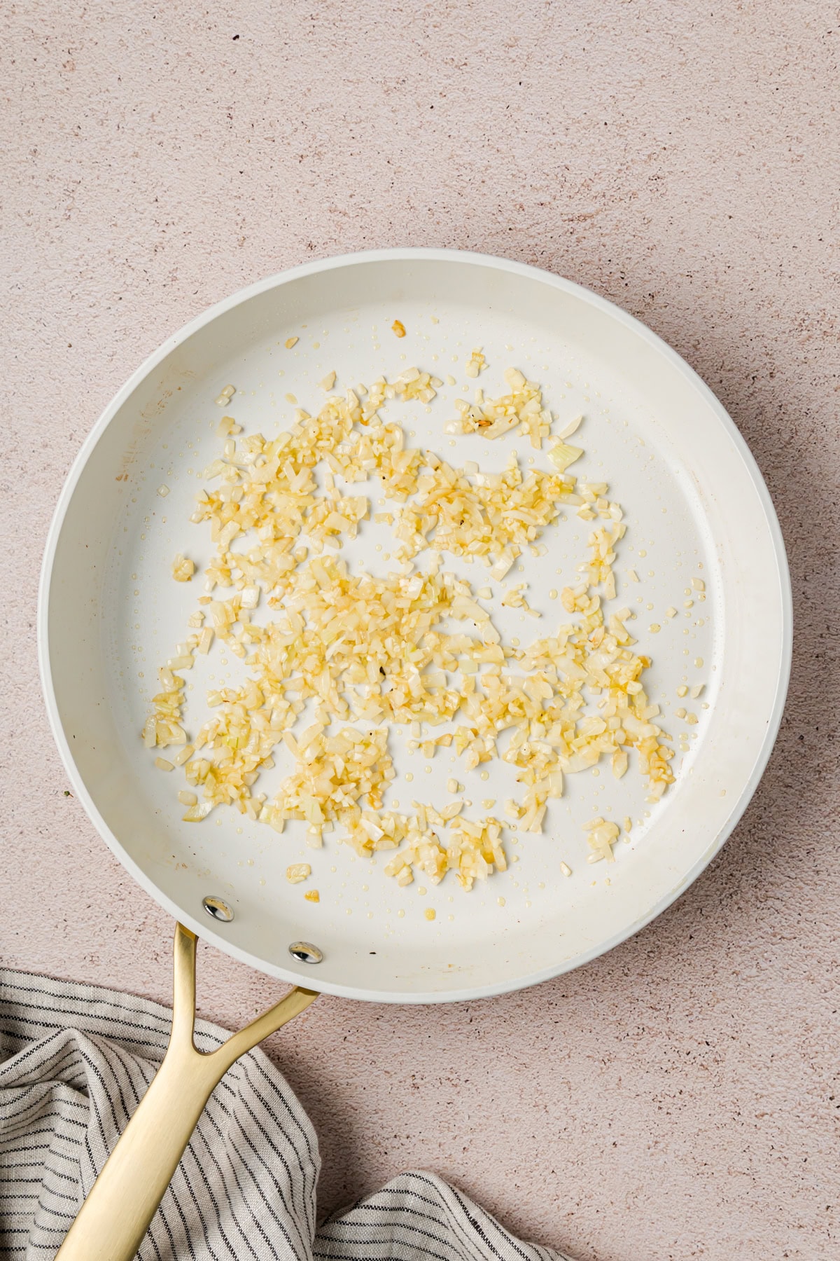 Frying up onions and garlic. 