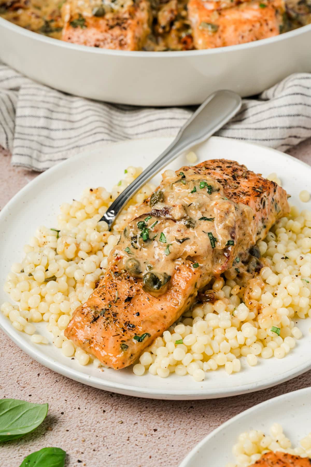 Finished salmon over couscous. 