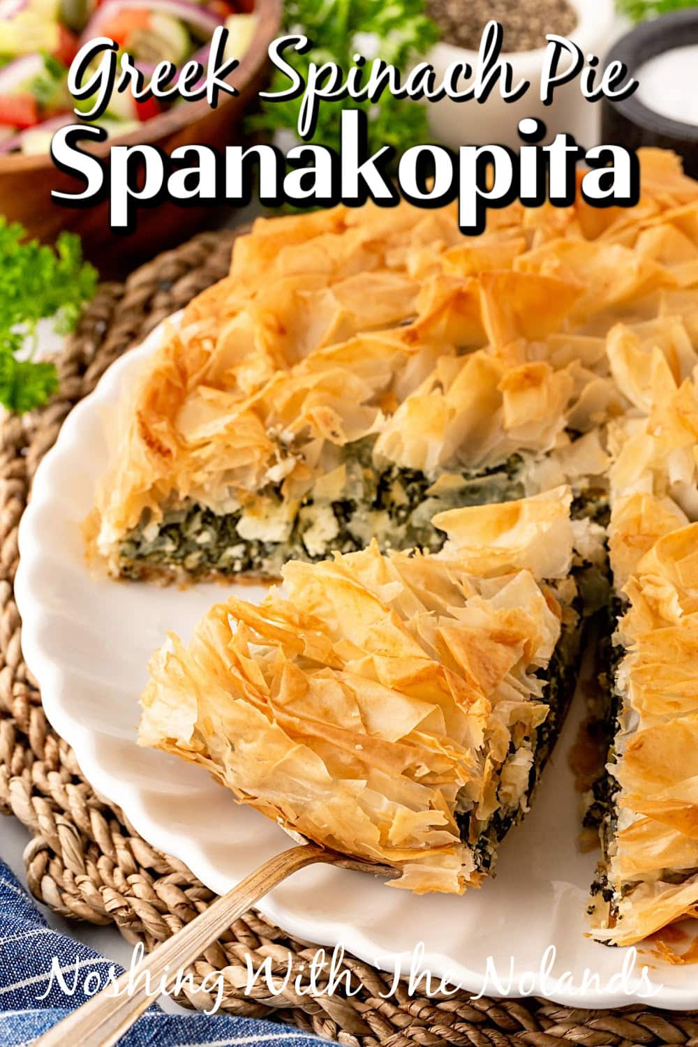 Greek Spinach Pie (Spanakopita) pin. 