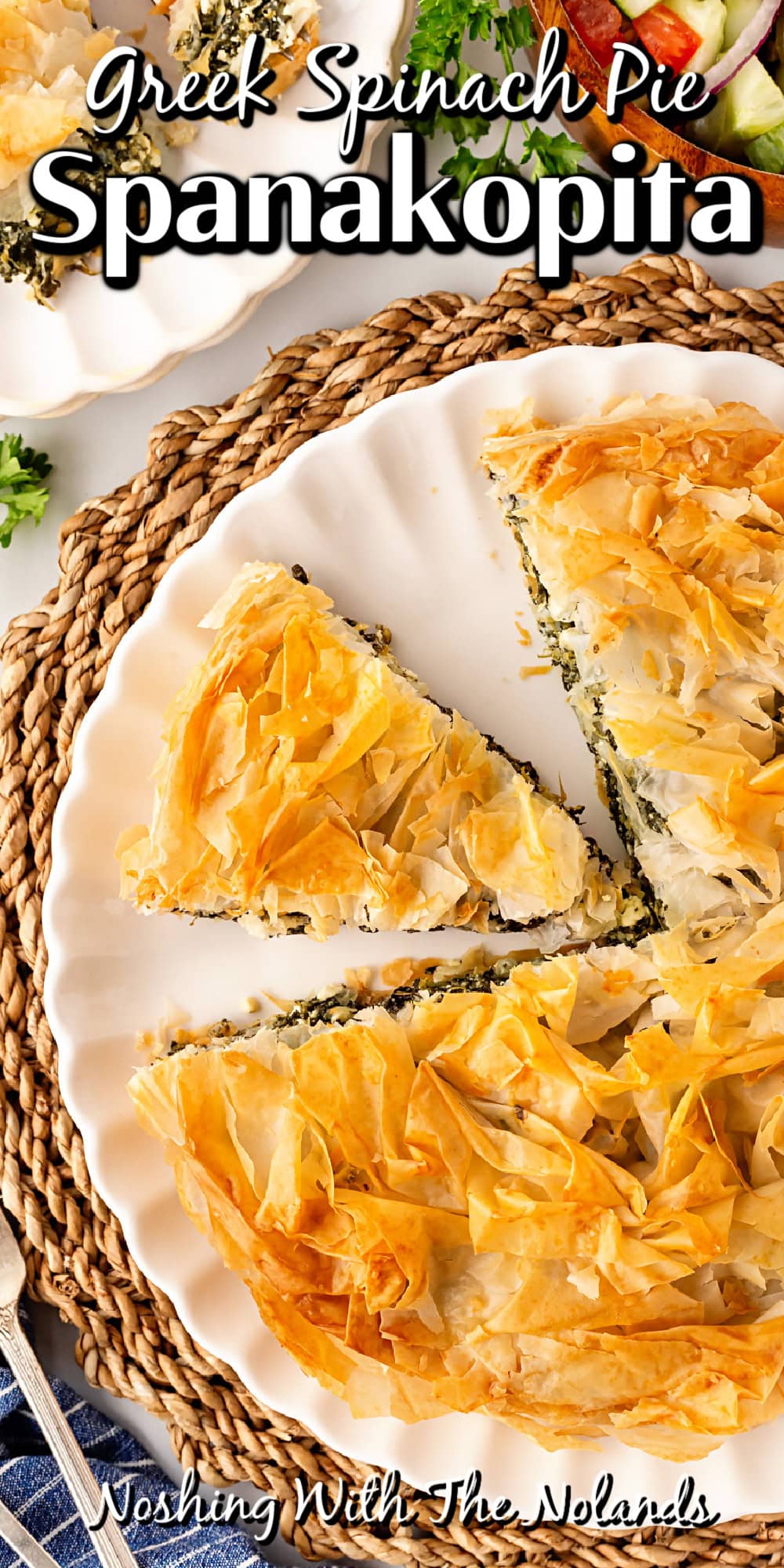 Greek Spinach Pie (Spanakopita) pin. 