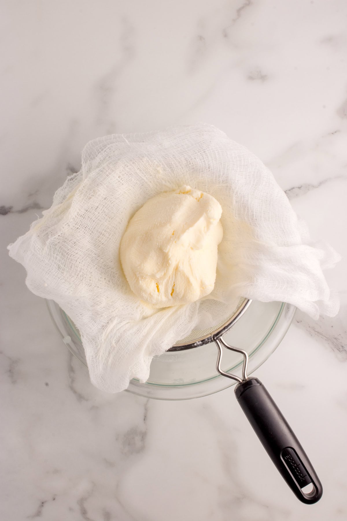 Butter in cheesecloth.