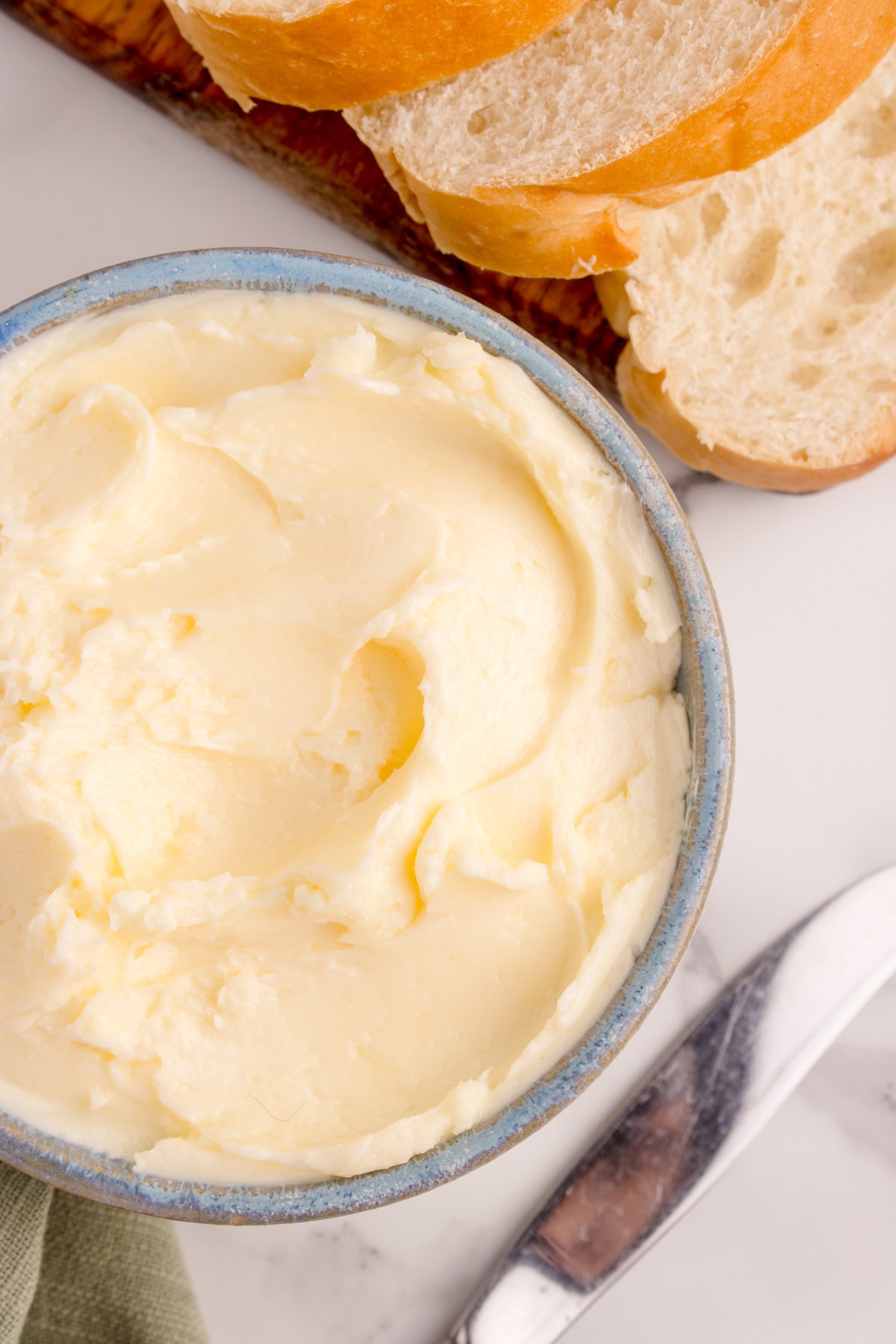 Overhead pot of butter. 