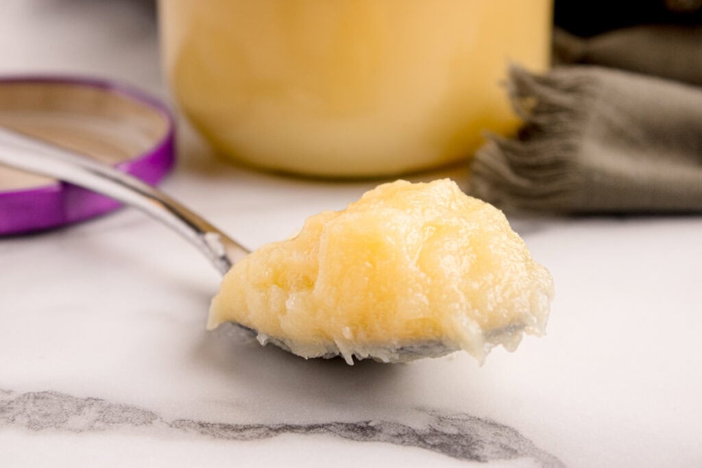 Ghee on a spoon. 
