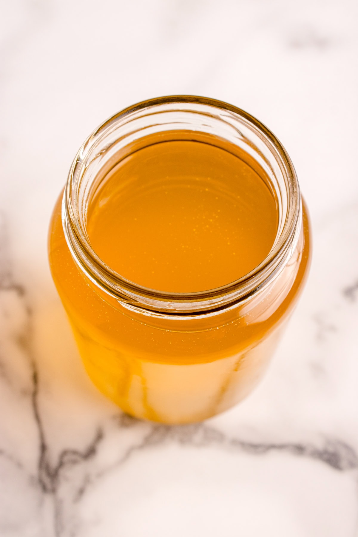 Looking into the jar. 