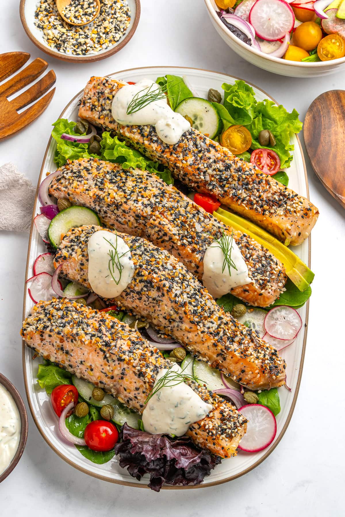 Everything Bagel Salmon, served.