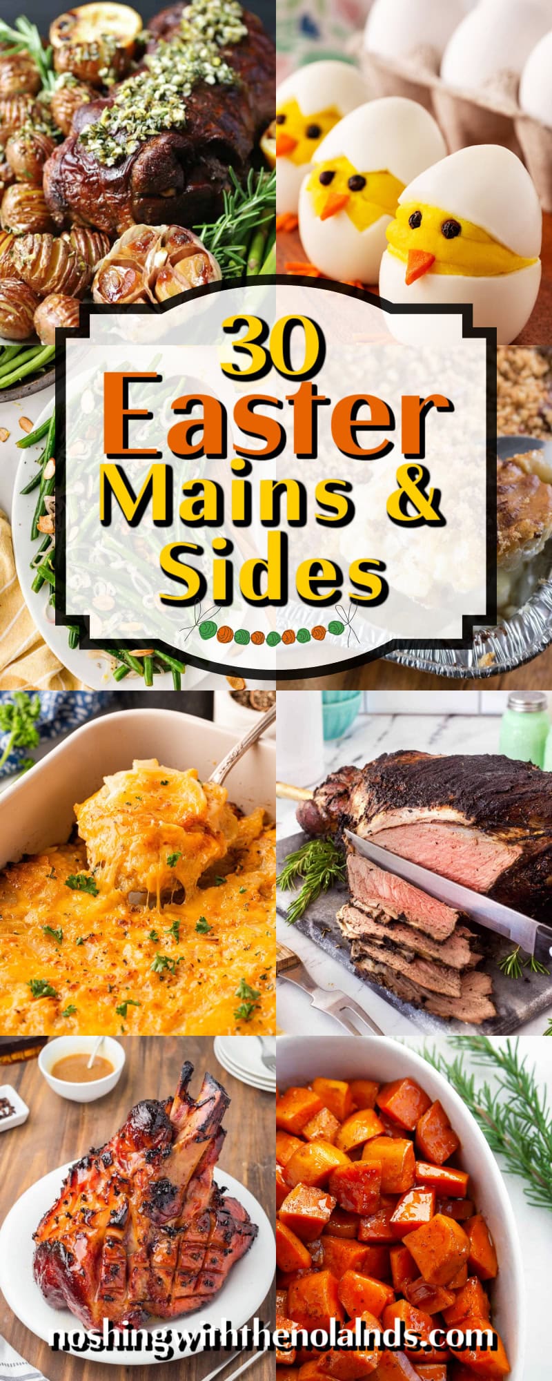 Long pin of 30 Easter Mains and Sides. 