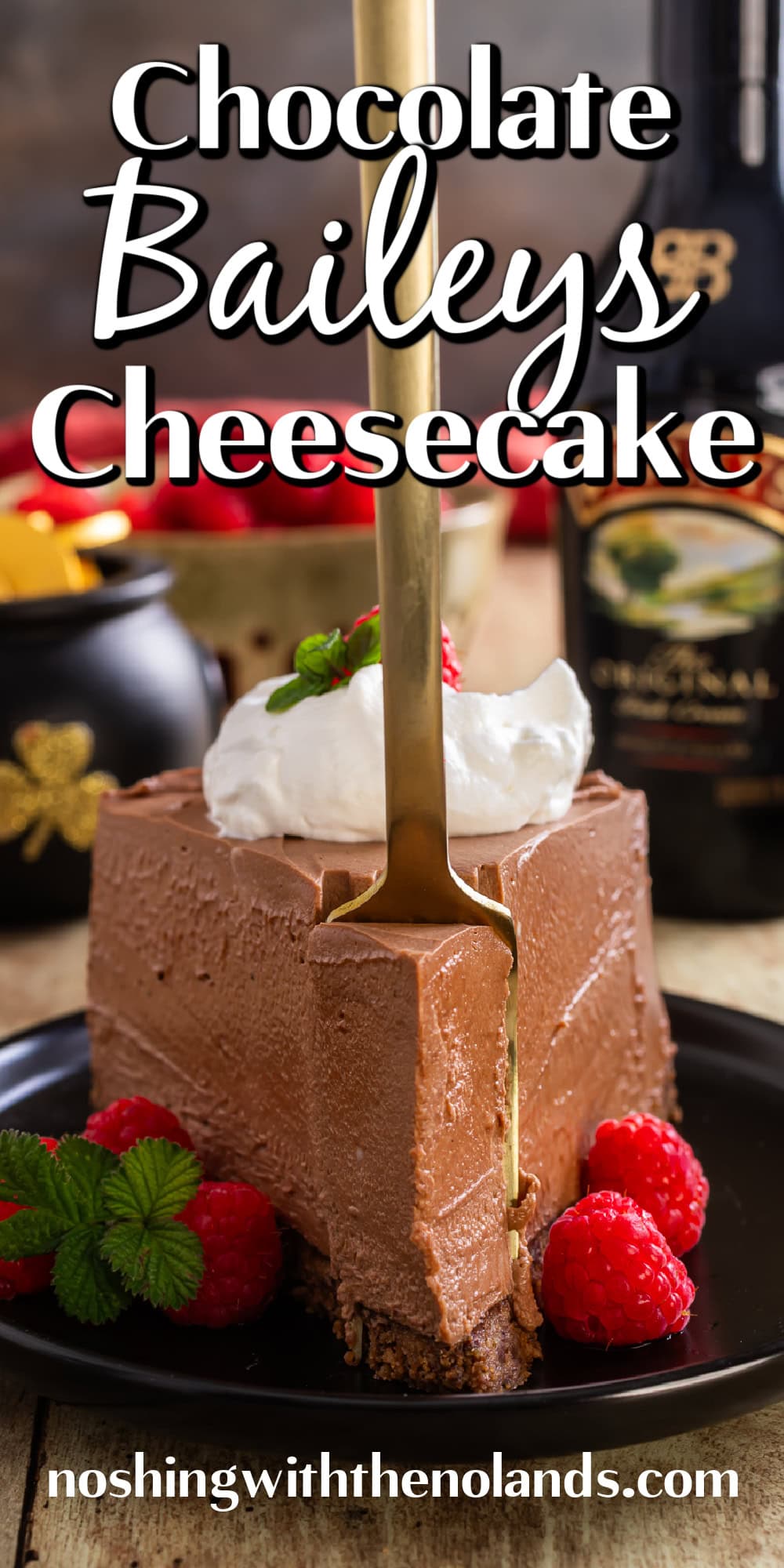 Chocolate Baileys Cheesecake pin.