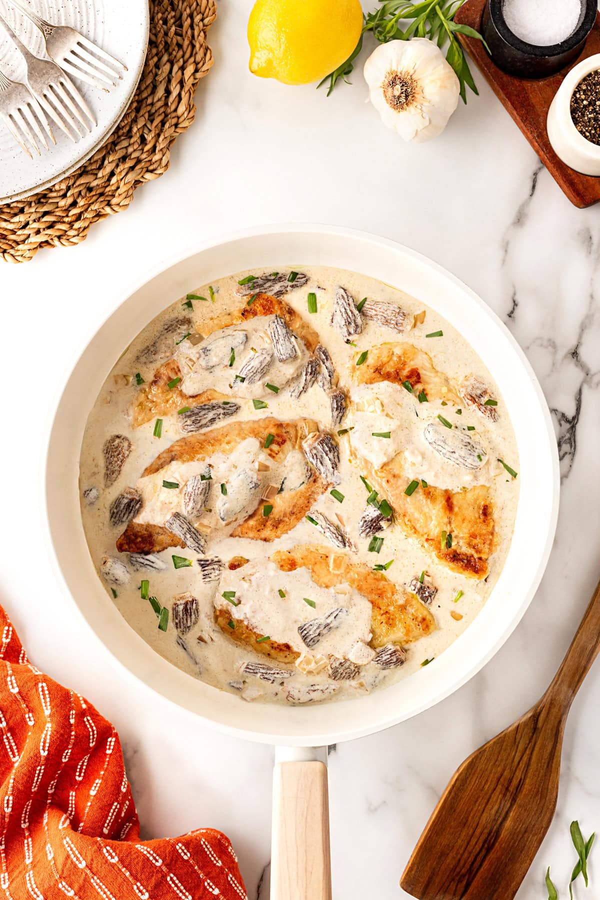 Topped with tarragon.