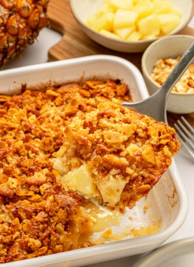 Big slice of pineapple casserole.