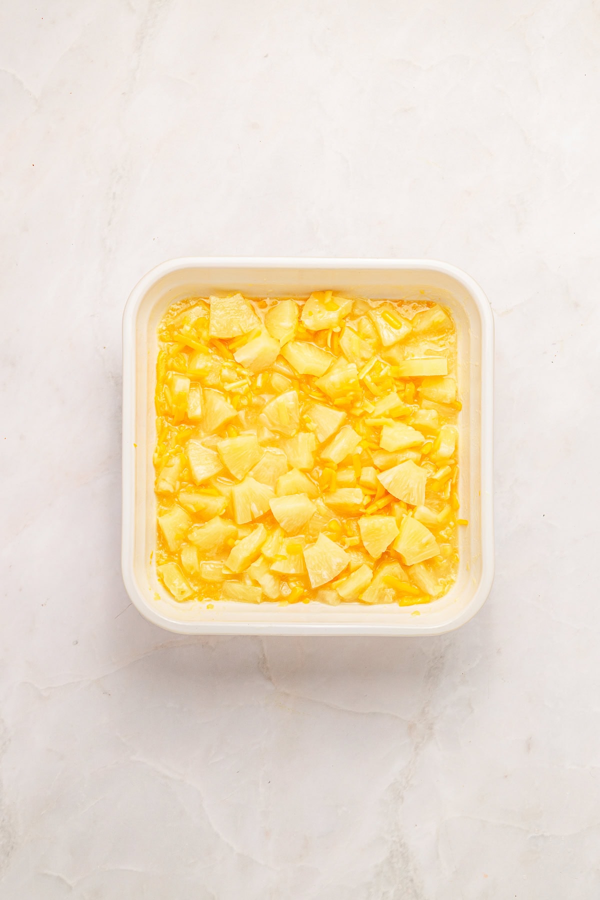 Pineapple casserole mixture.