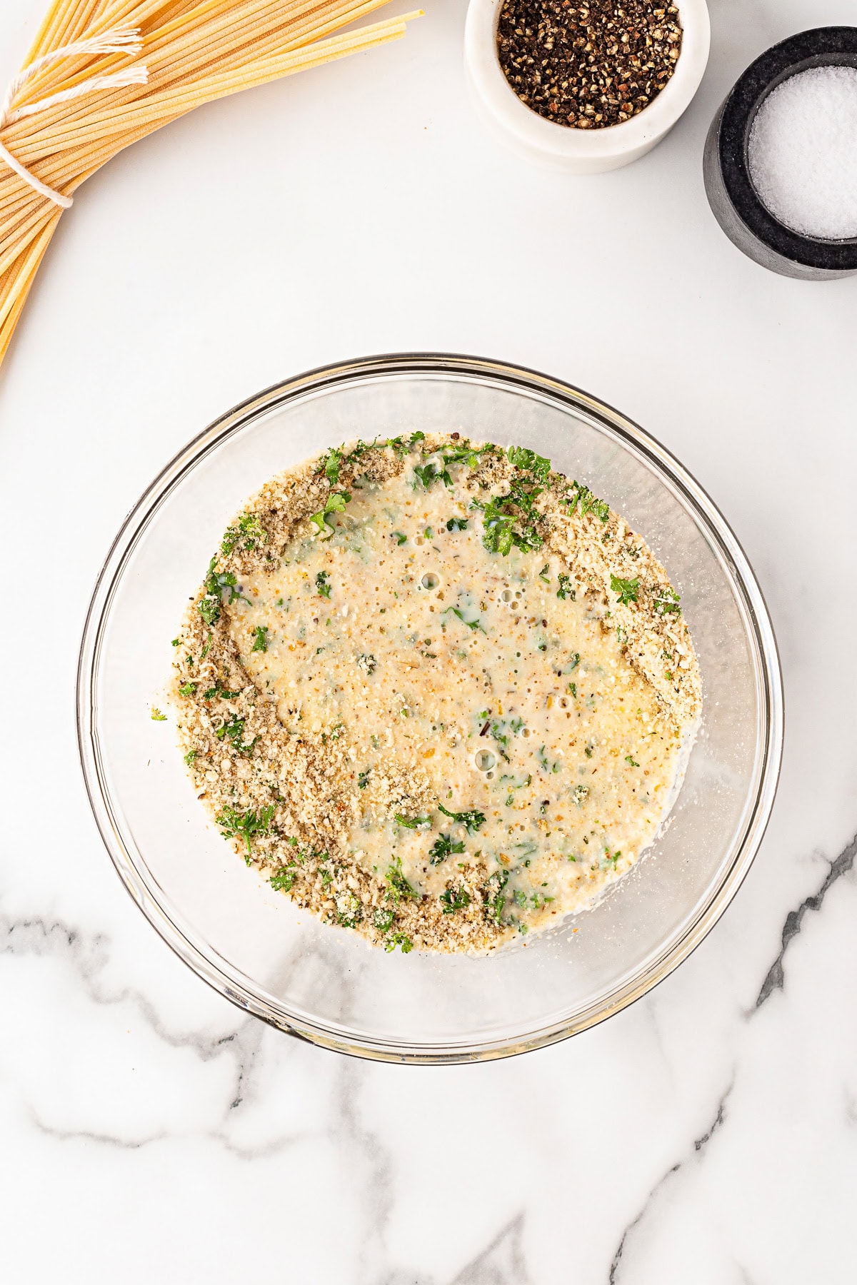 Seasonings mixed in bowl.