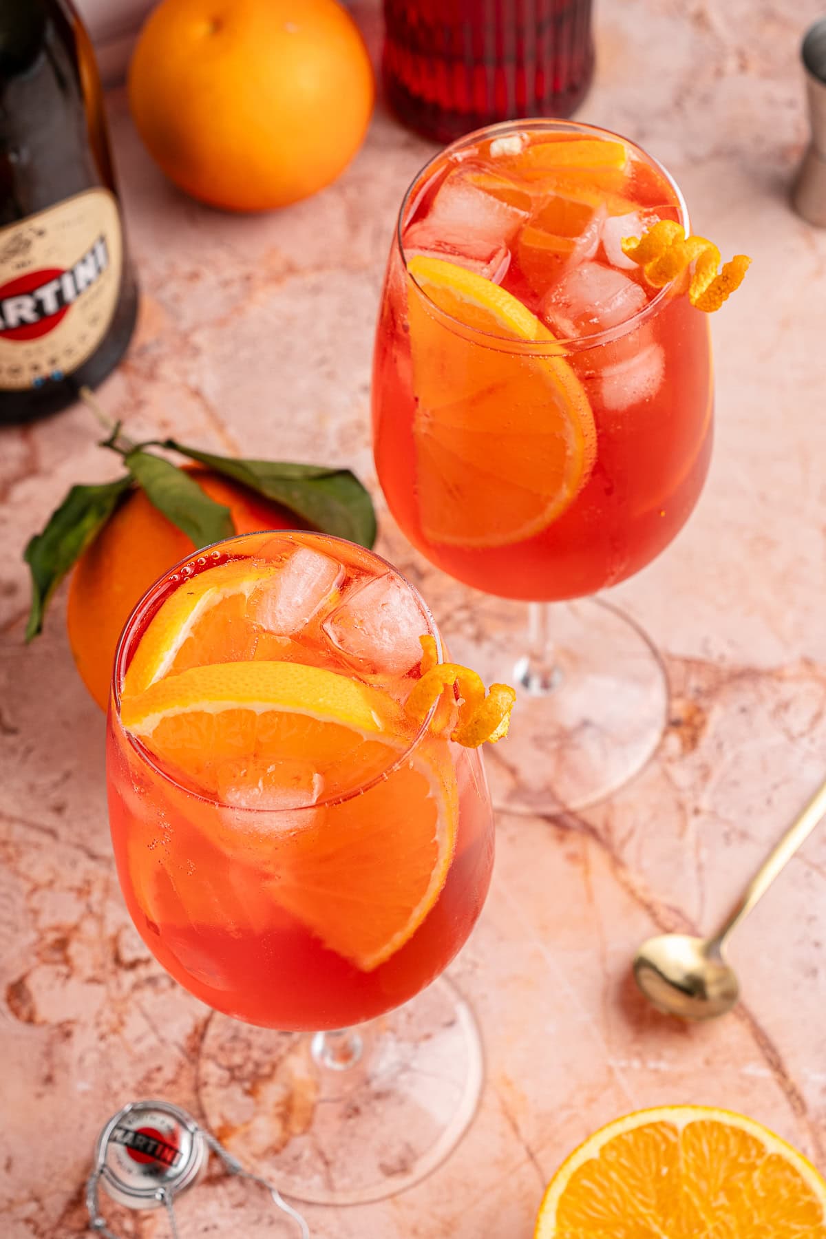 Two cocktails. 