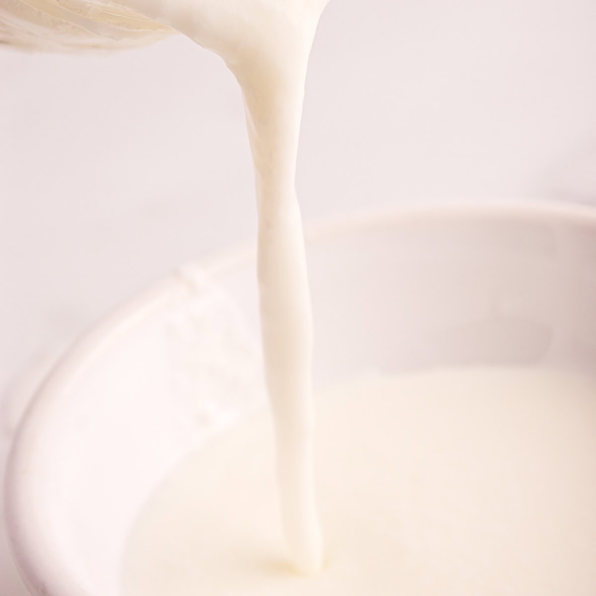 Pouring buttermilk. 