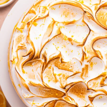 Lemon Meringue Cheesecake overhead.
