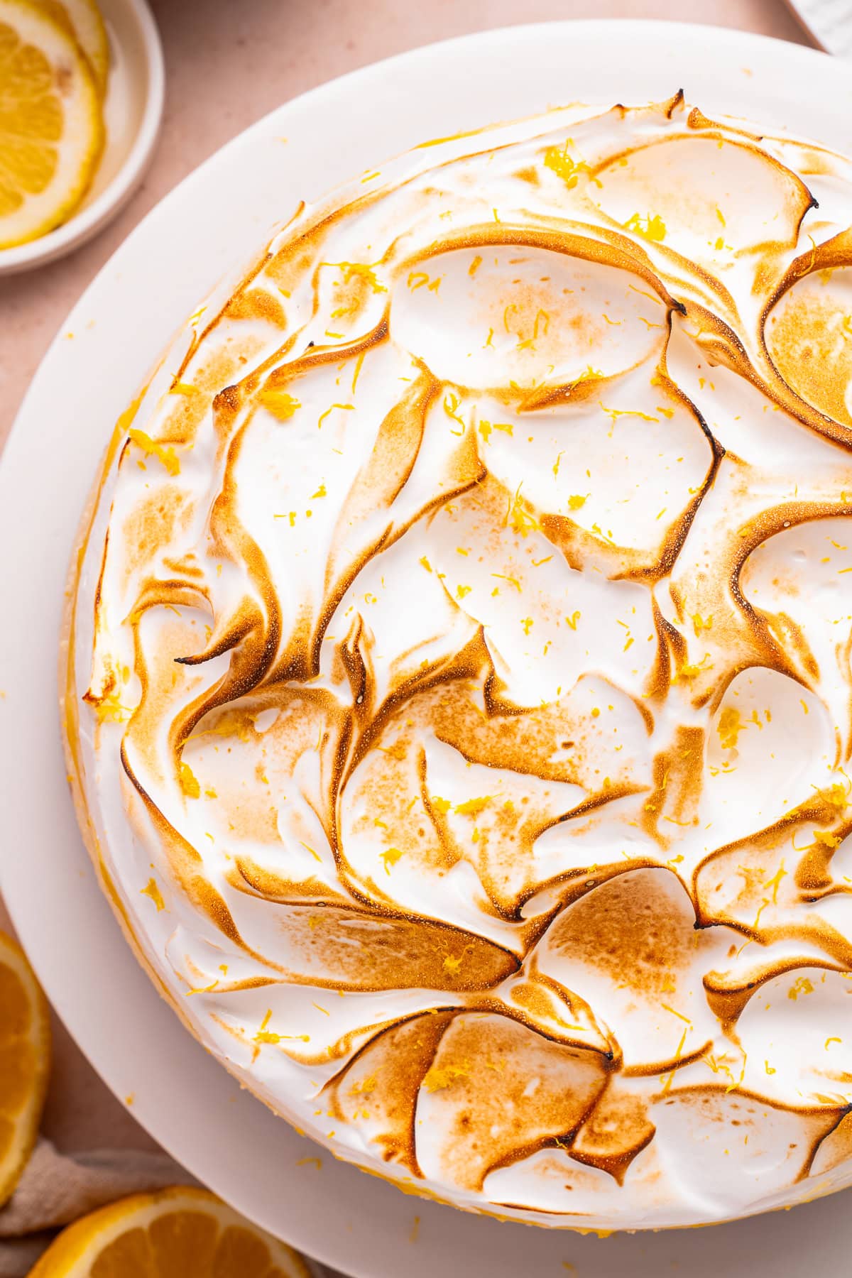 Toasted Italian meringue topping.