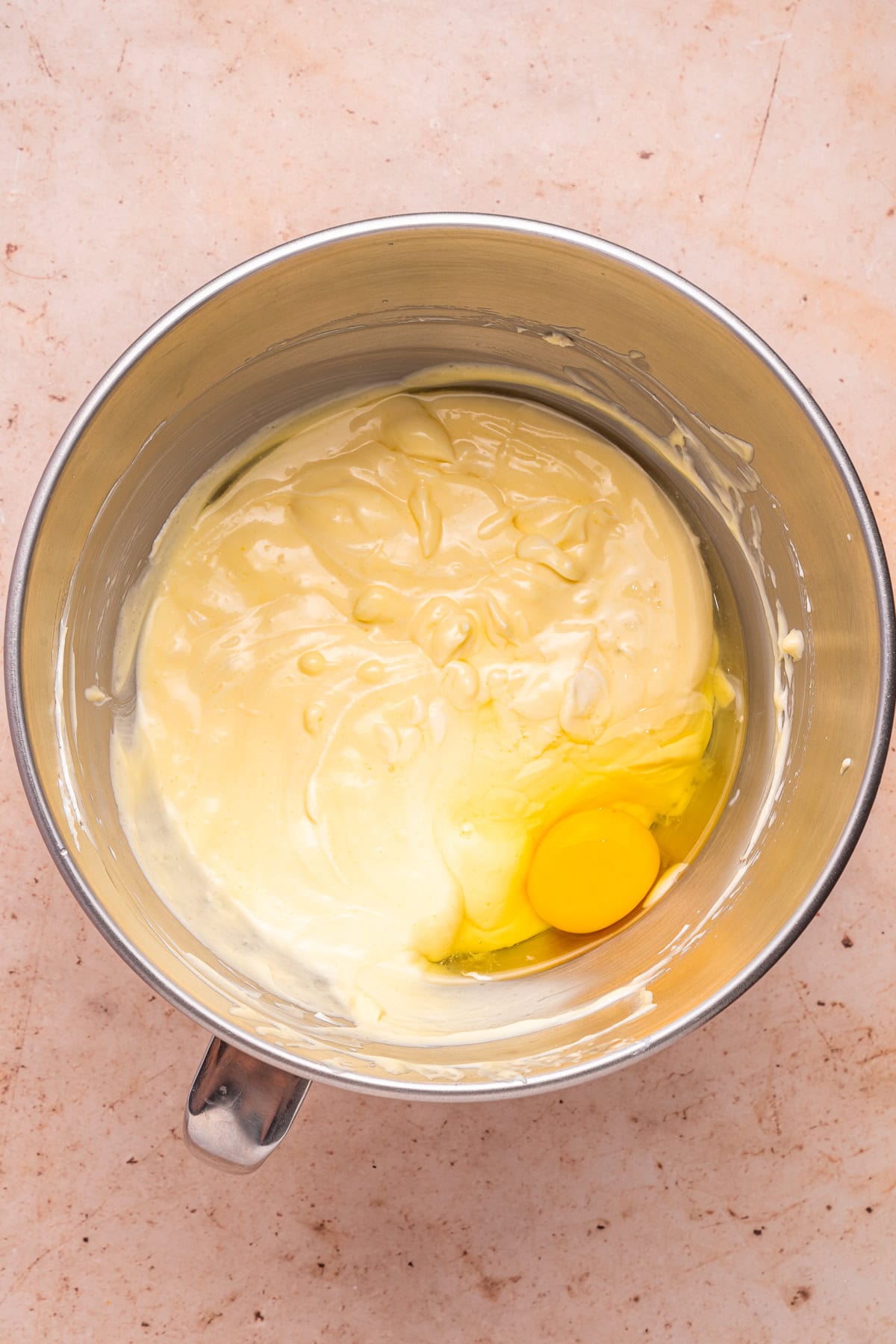 Incorporating the eggs.