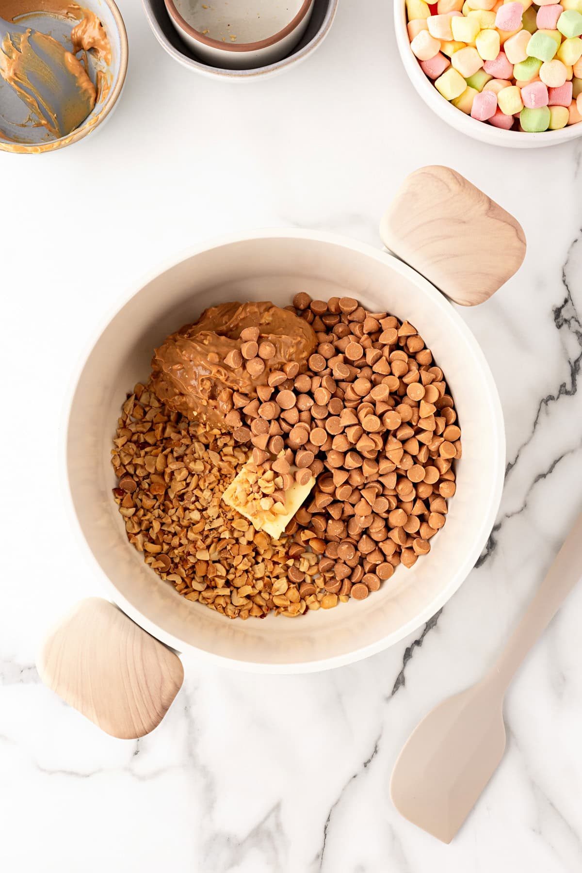 Ingredients in a pot. 