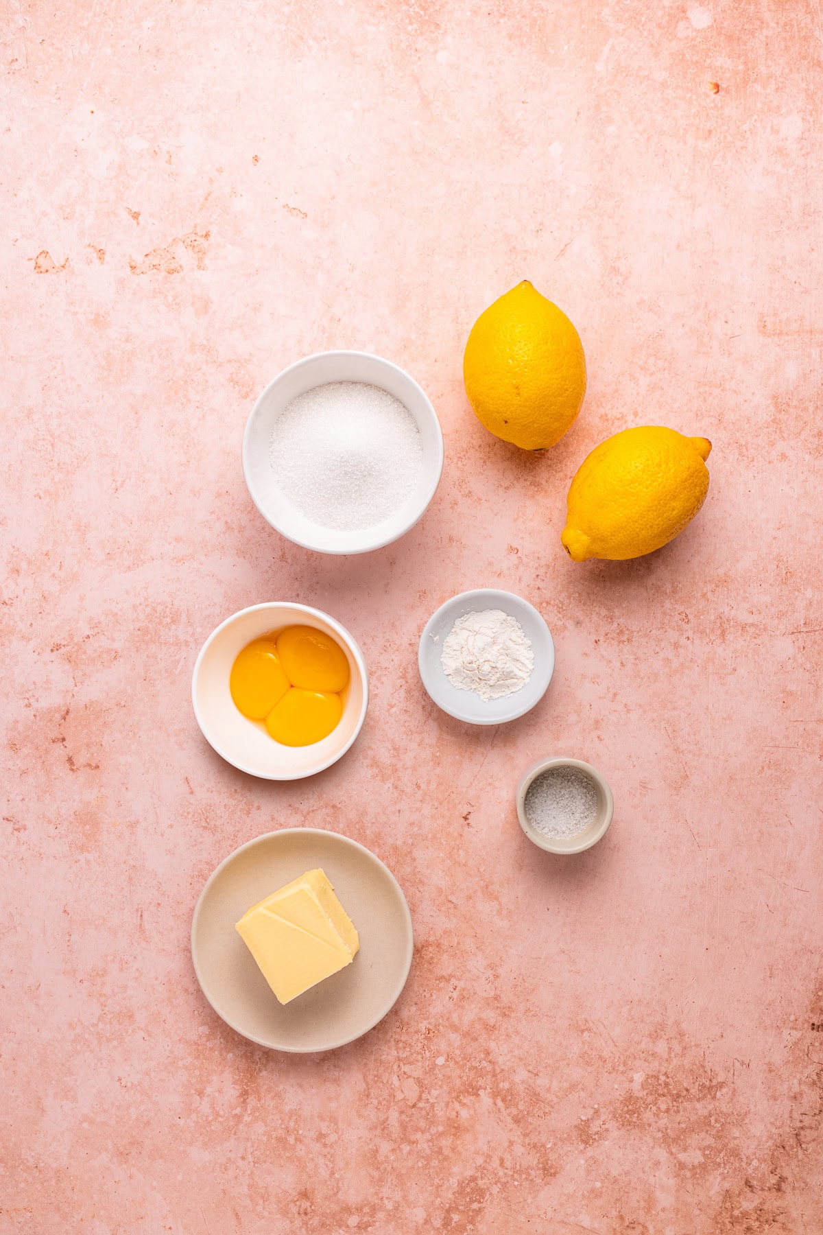 Lemon curd ingredients.