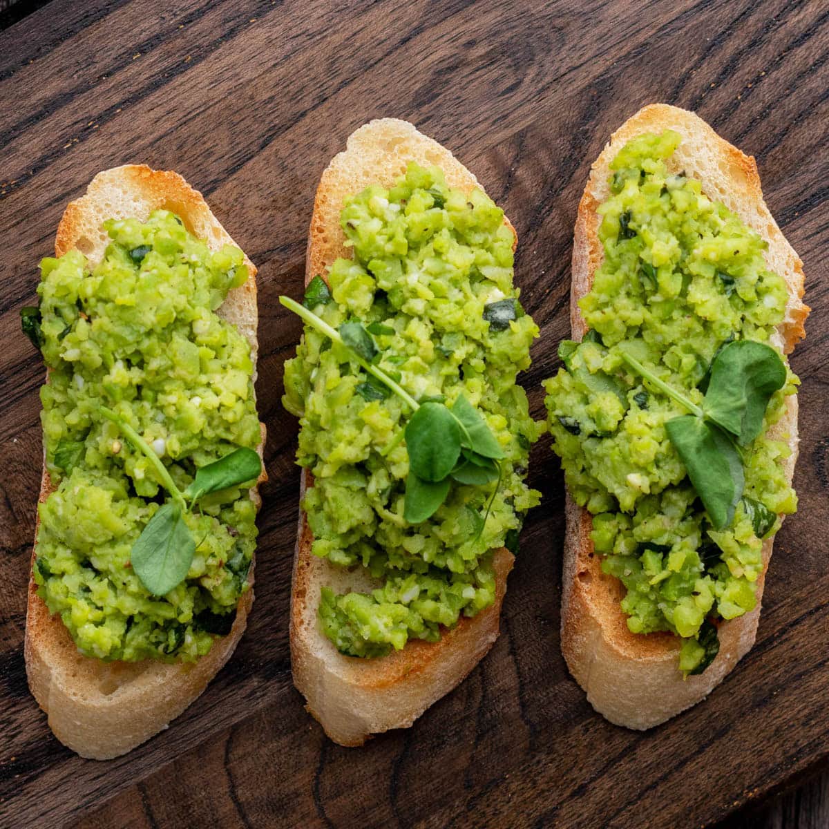 Fava bean crostini. 