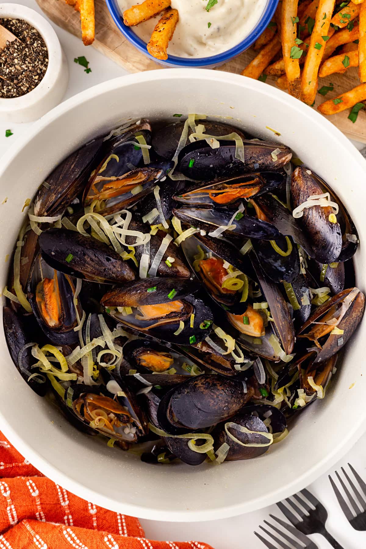 Finished mussels. 
