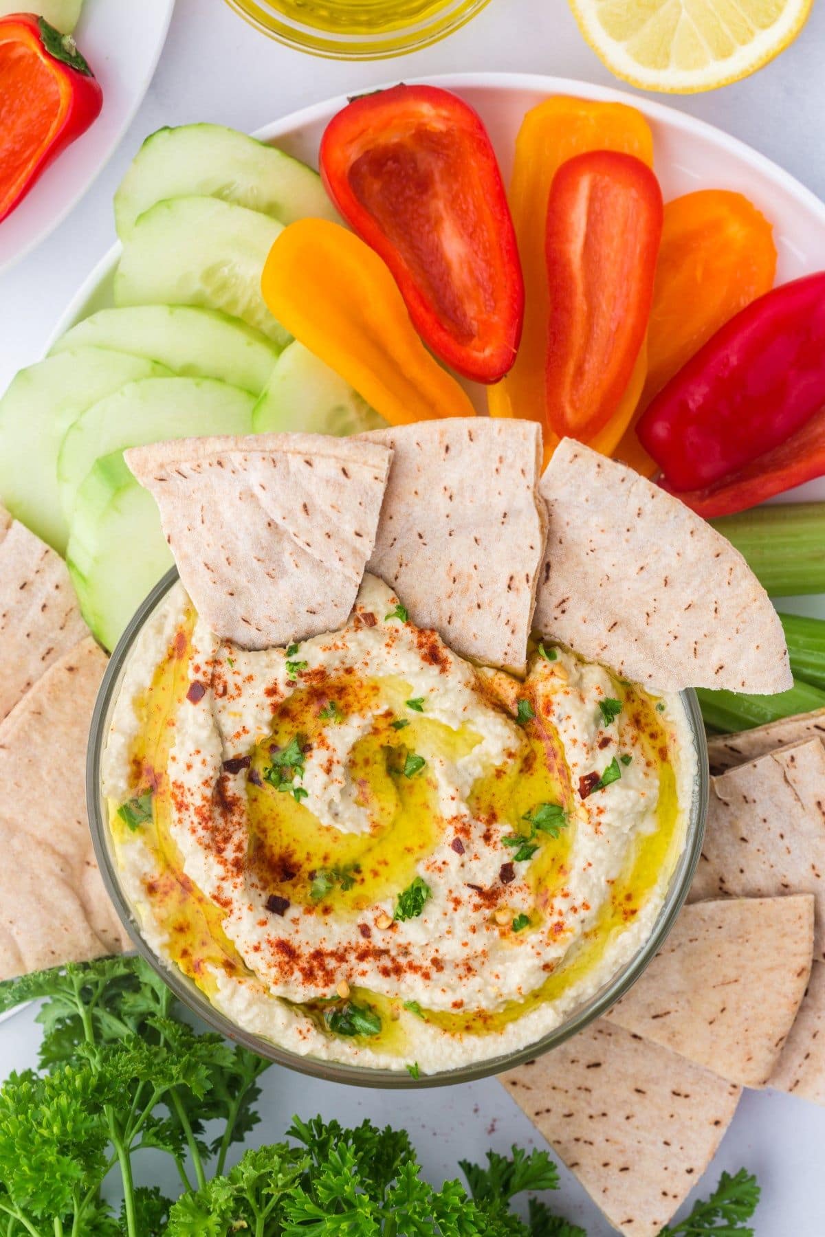 Bowl full of baba ganoush.