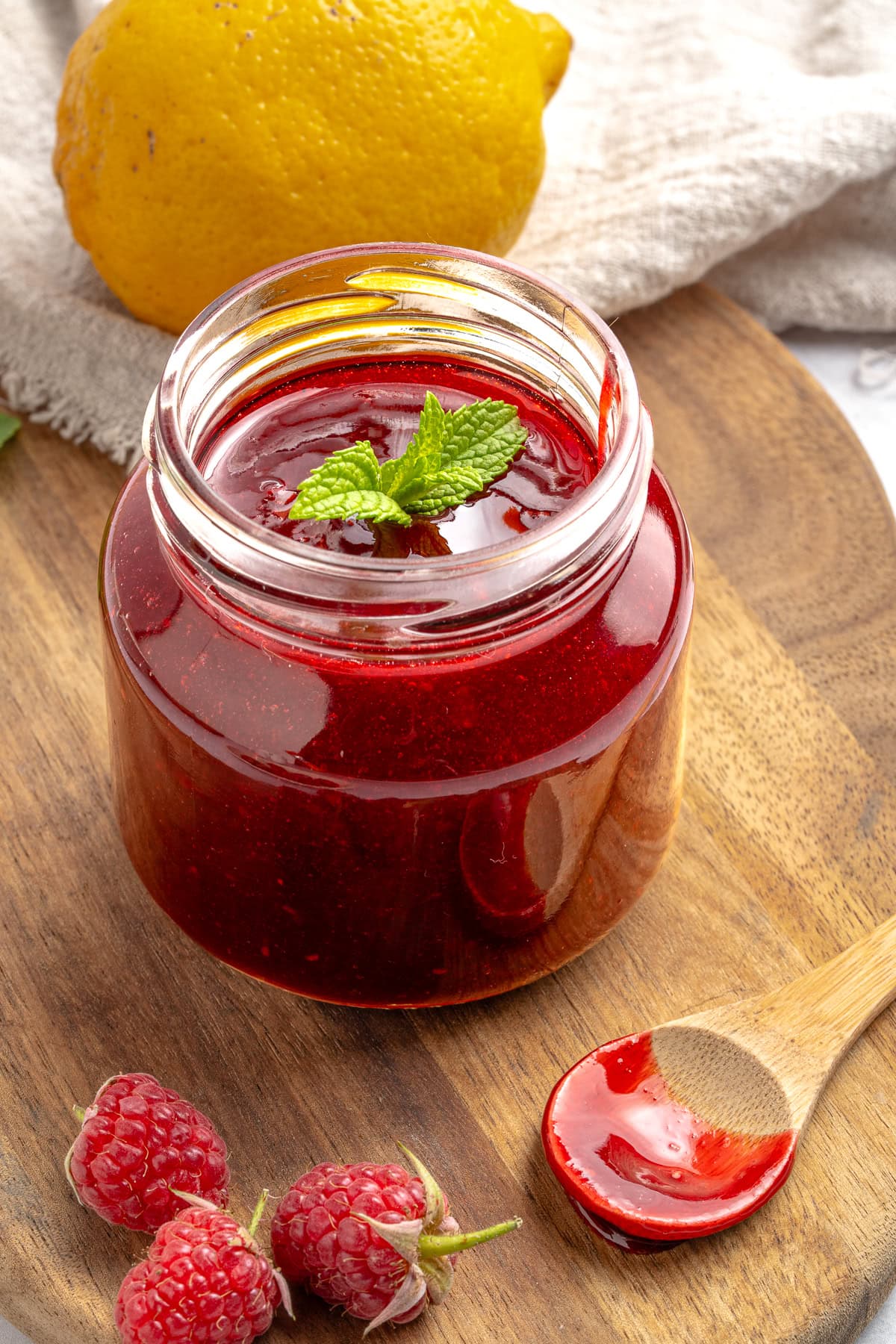 Raspberry Coulis in a jar.