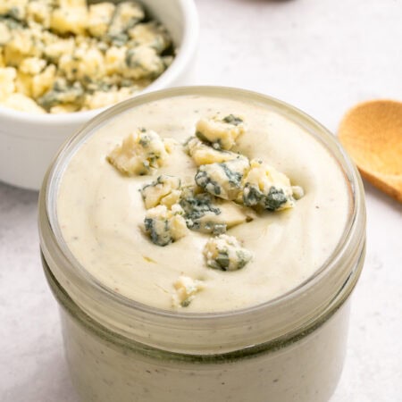 Jar of Blue Cheese Dressing.