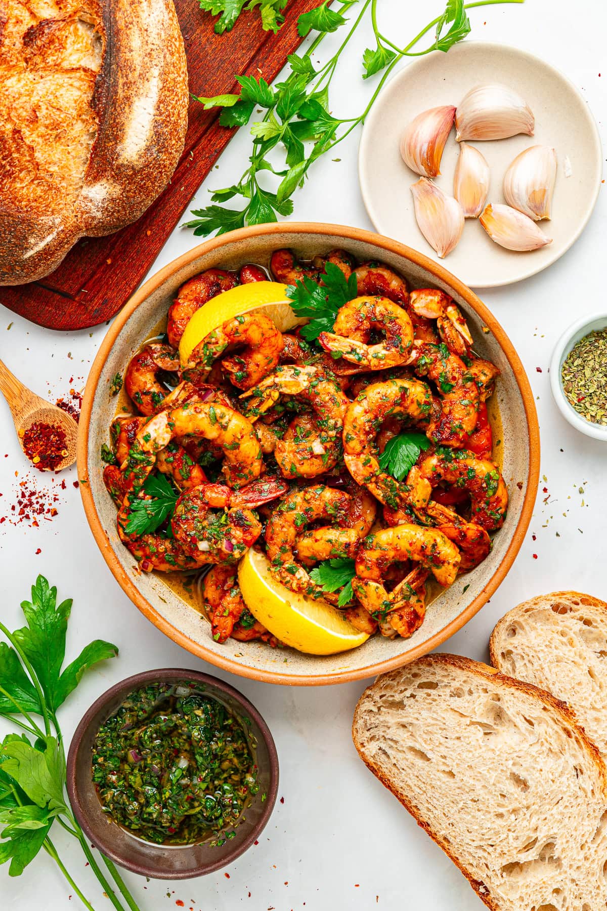 Chimichurri shrimp recipe.