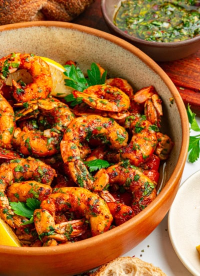 Chimichurri Shrimp in a bowl.
