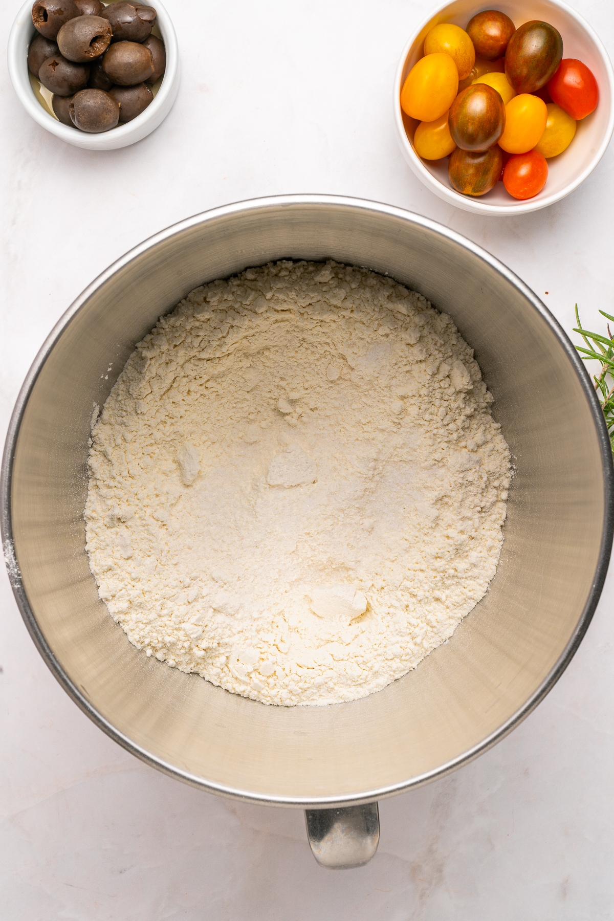 Mixing dry ingredients.