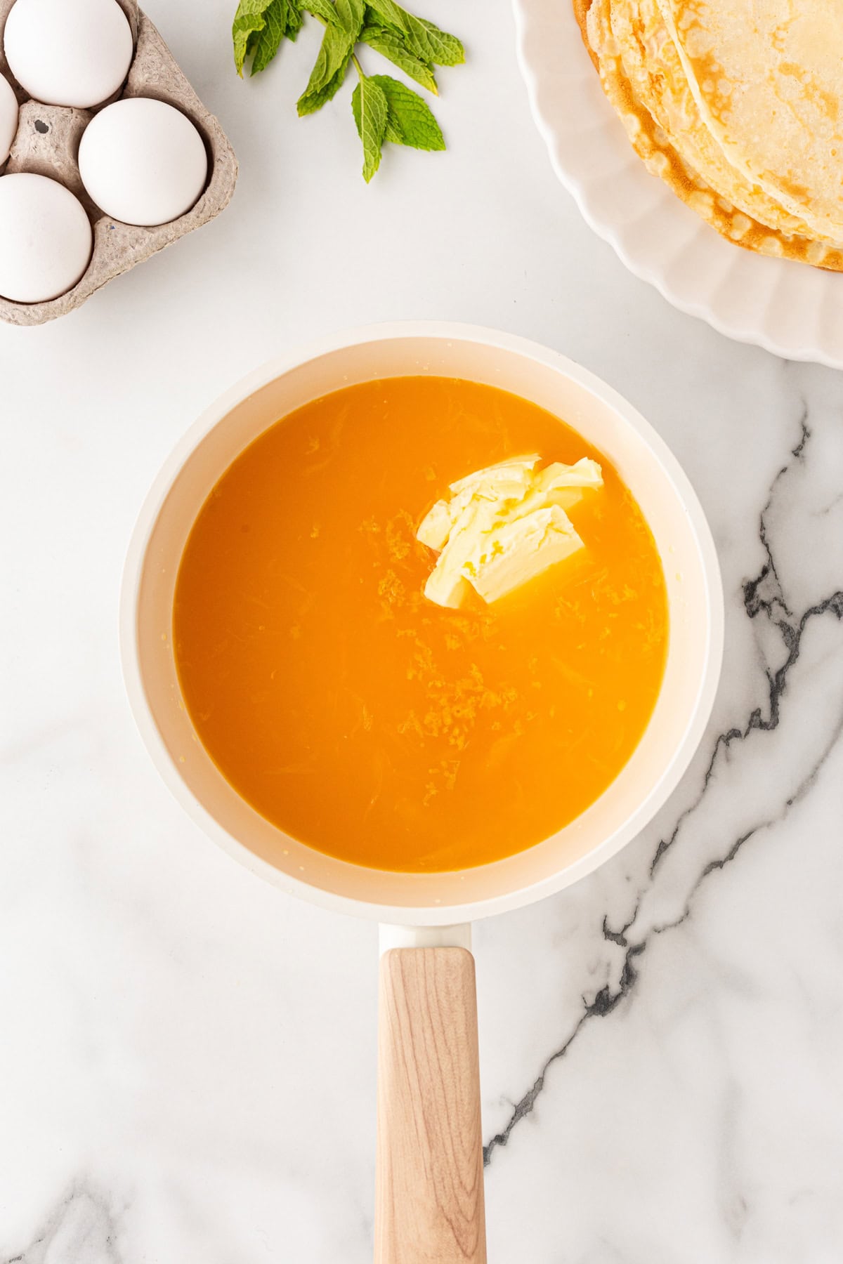 Orange sauce with added butter.