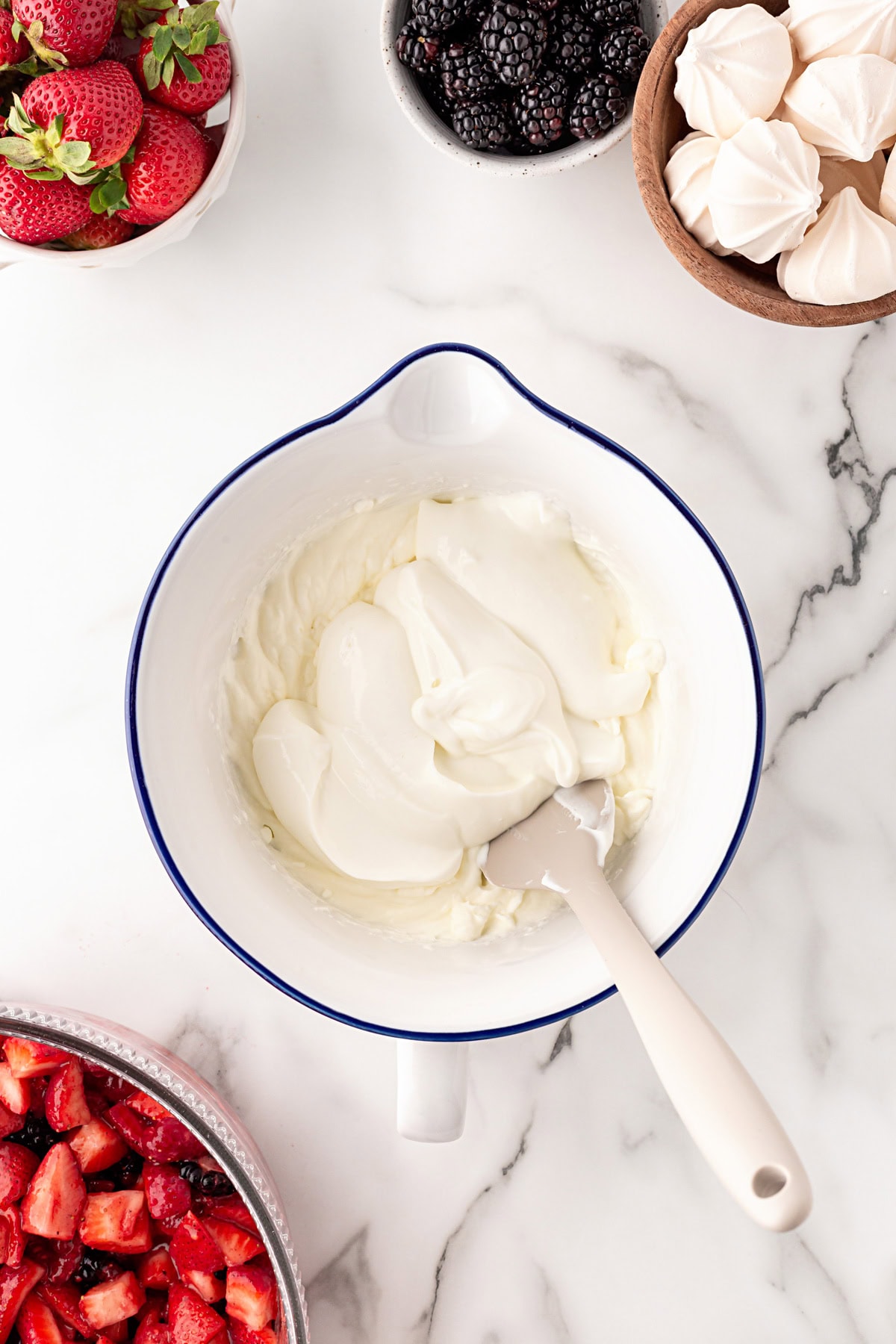 Yogurt added. 