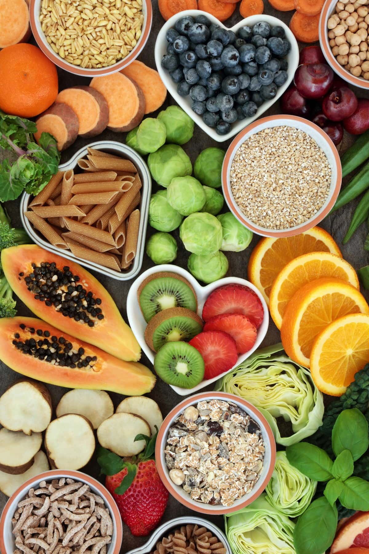 Foods that are high in fiber.