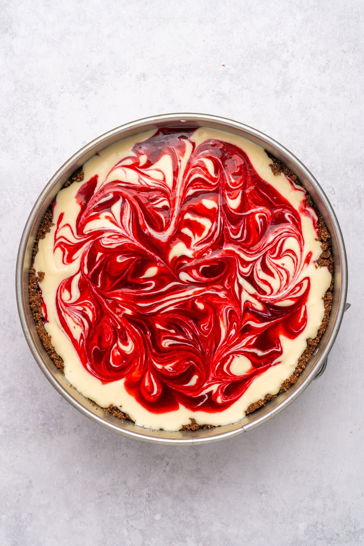 Raspberry swirl topping.