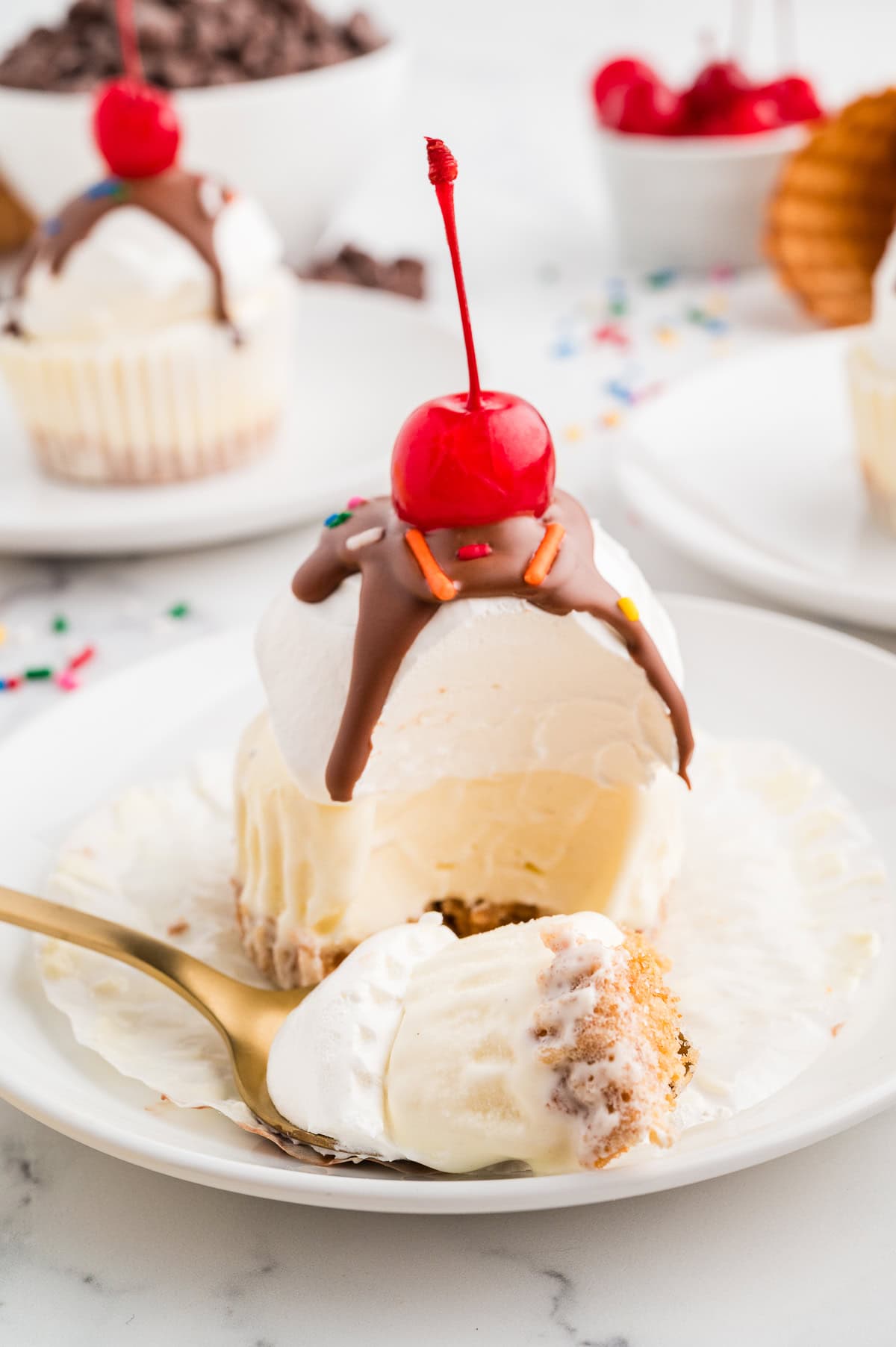 Taking a spoonful. 