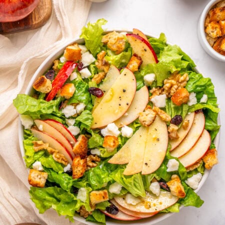 Overhead Apple Walnut Salad