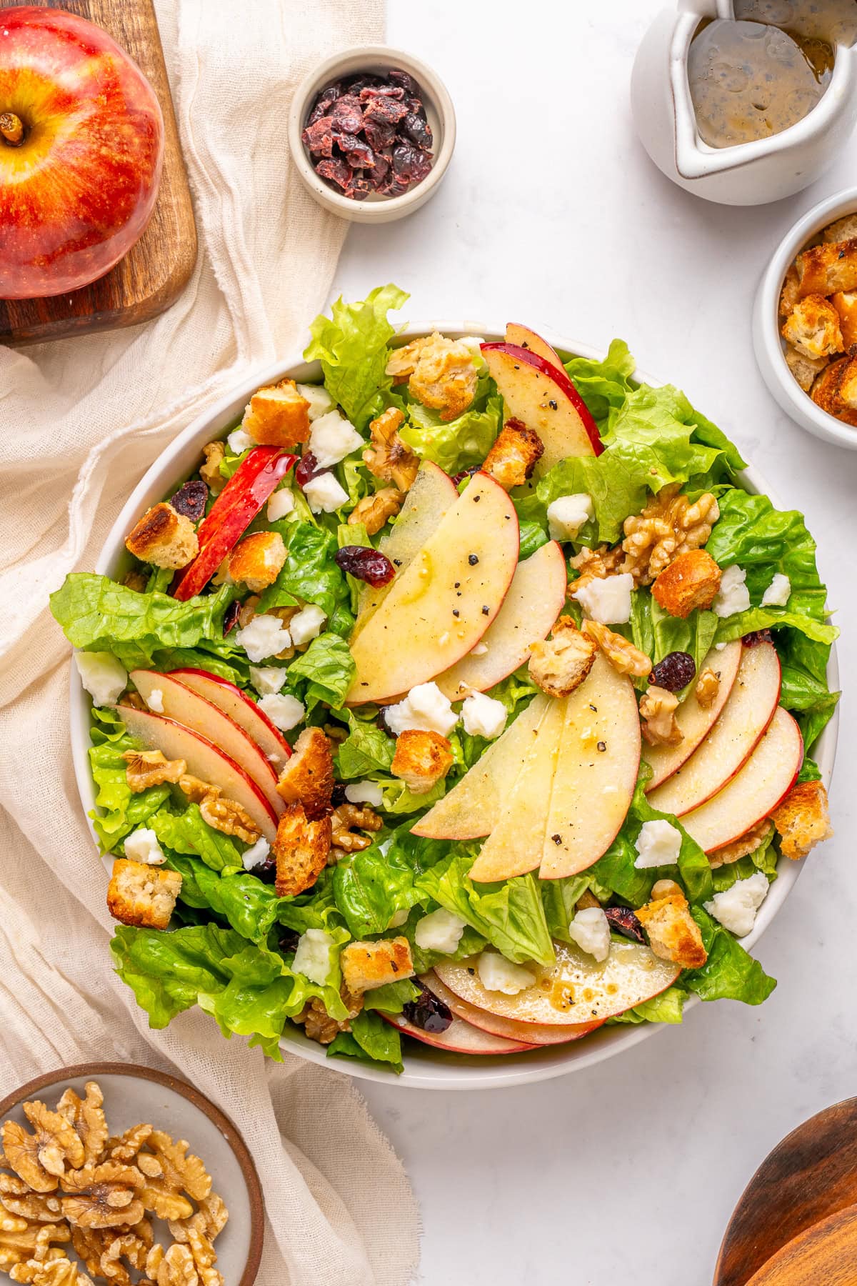 Apple Walnut Salad in a bowl.