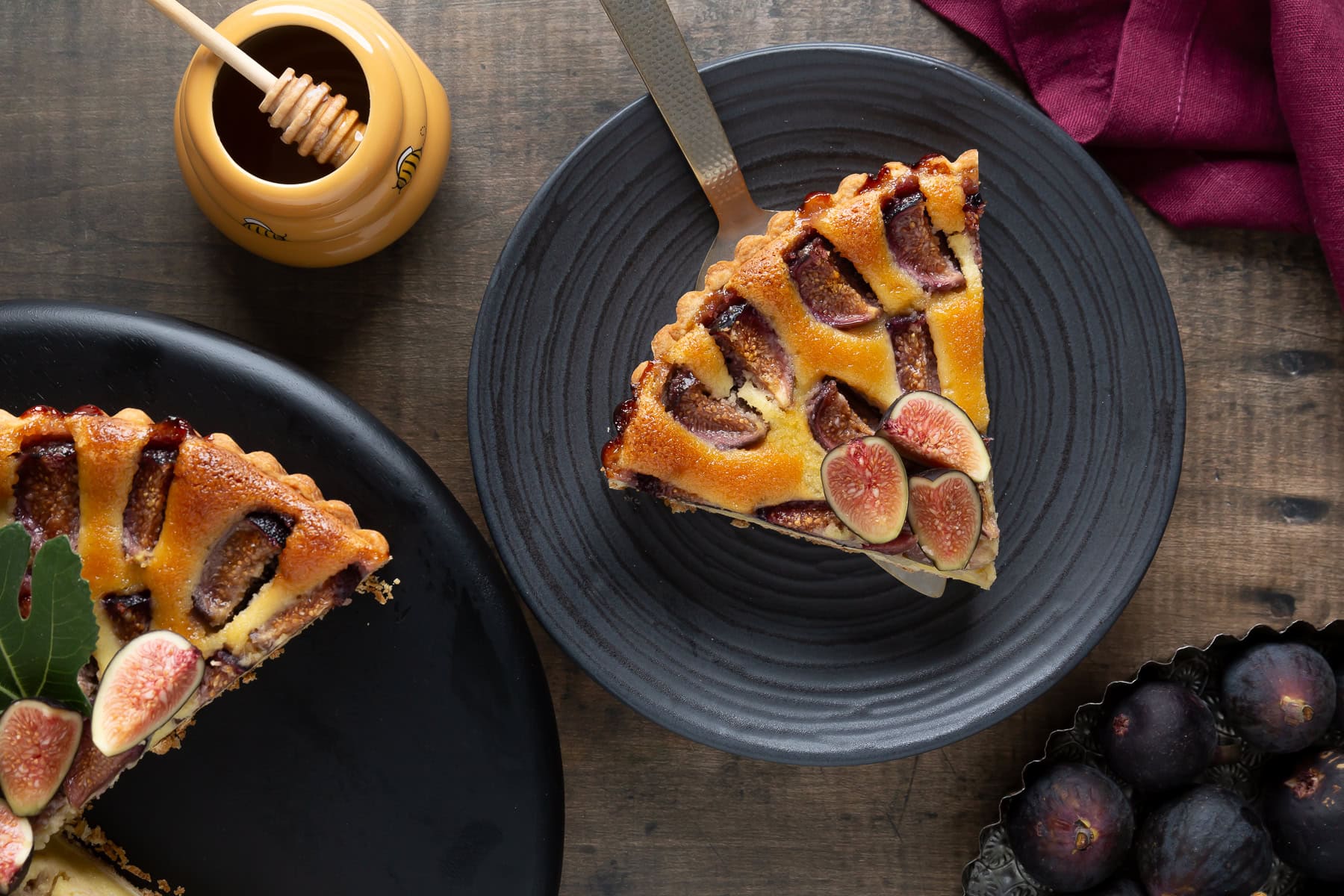 Fig Tart on a plate.