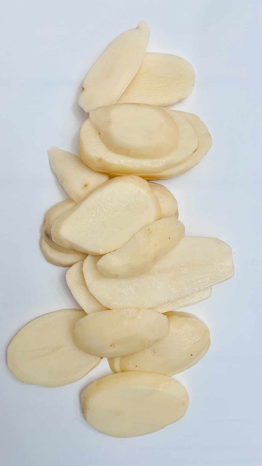 Sliced potatoes. 