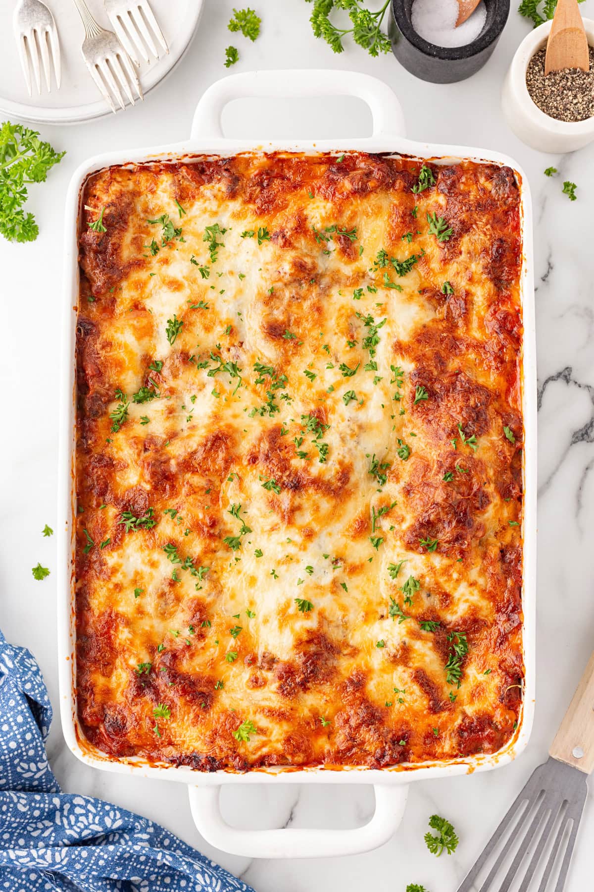 Finished lasagna.