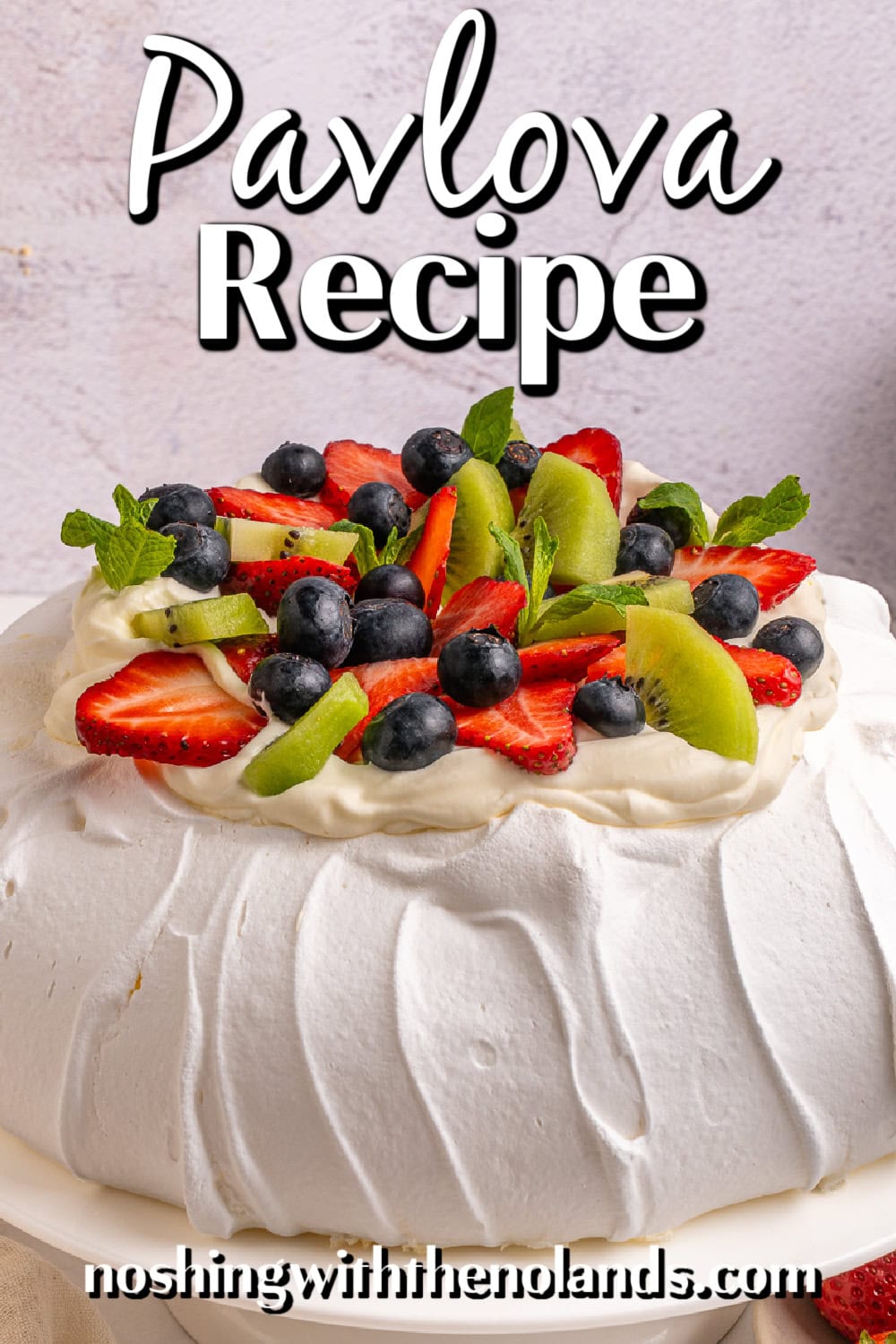 Pavlova Recipe pin.
