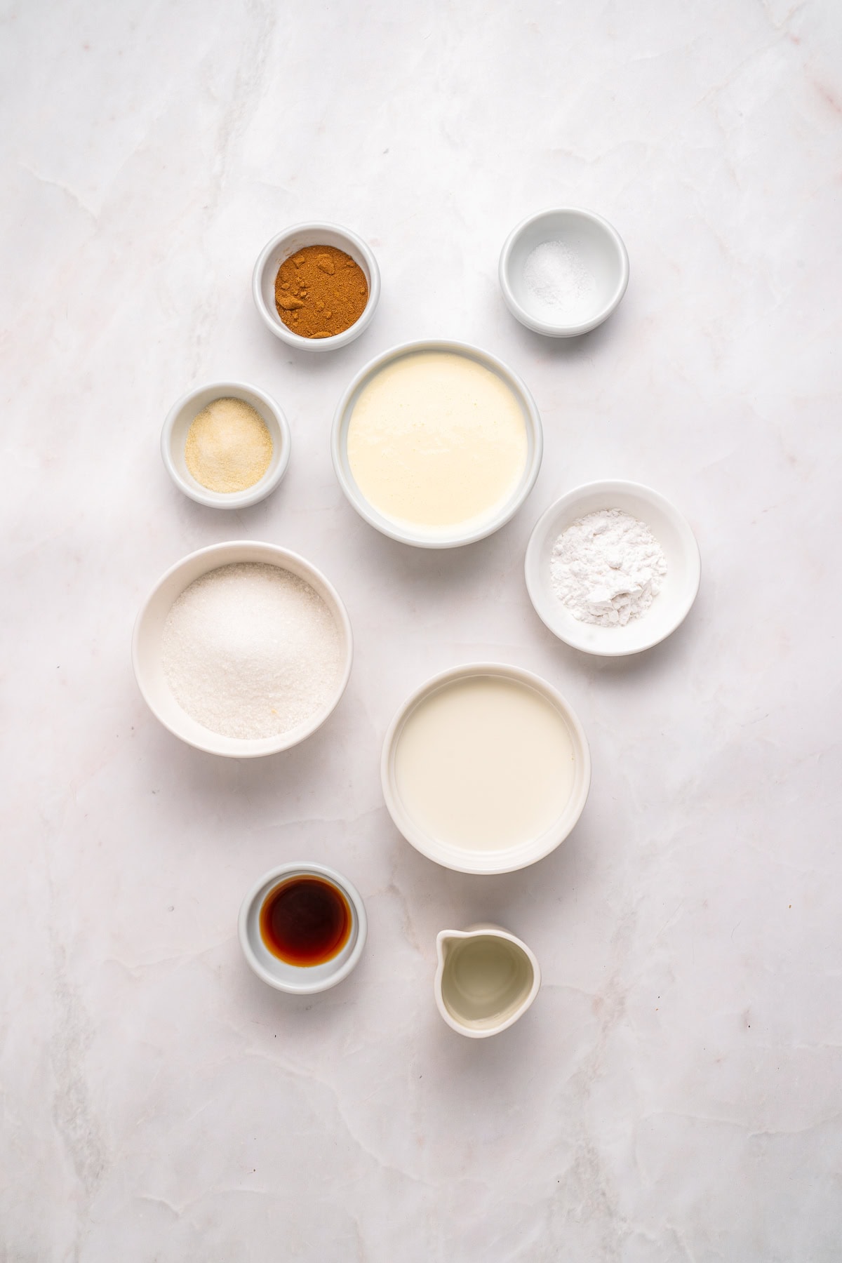 Ingredients to make coffee panna cotta.